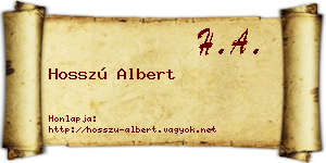 Hosszú Albert névjegykártya