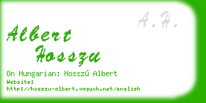 albert hosszu business card